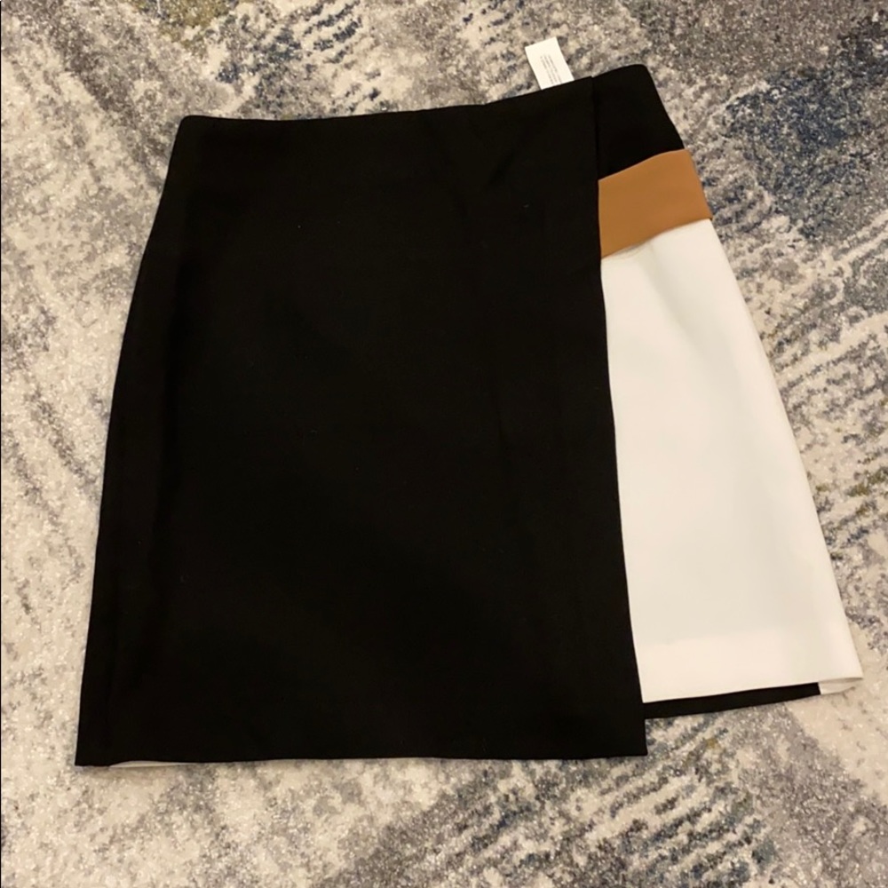 Black and white colorblock skirt